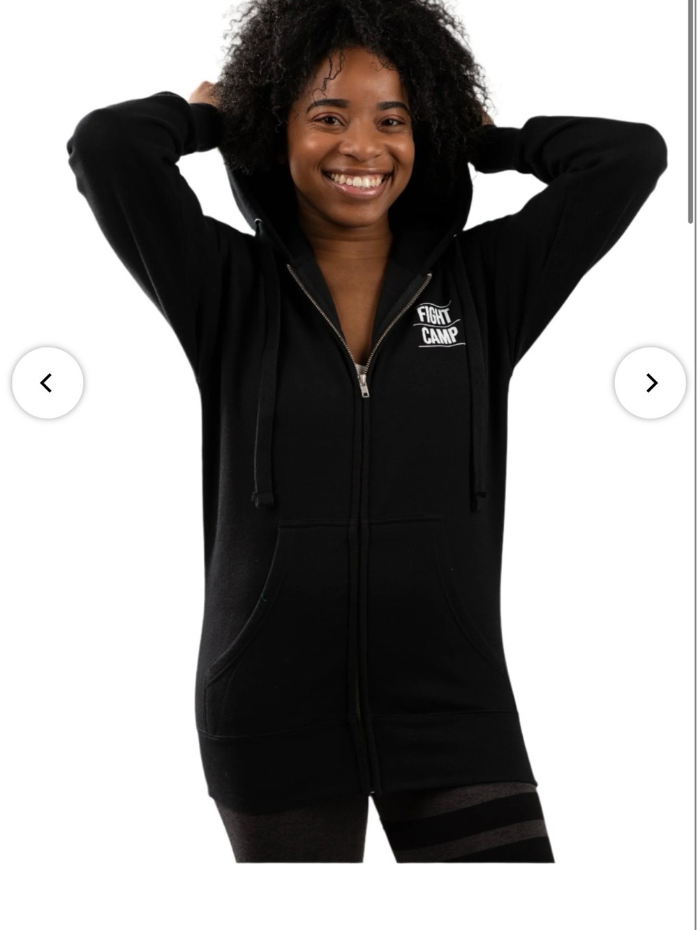 Fight Camp Black Zip-Up Hoodie